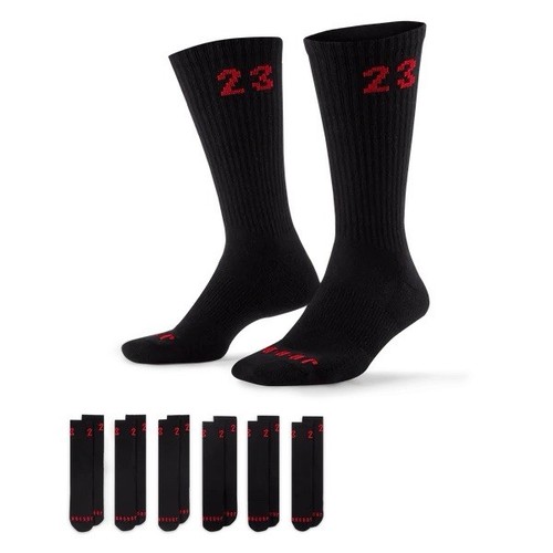 Nike Jordan Dri-Fit Crew Socken schwarz rot 23 DH4287 011 Herren Gr. XL (12-15 Herren)