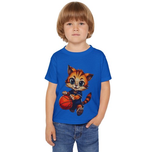 Cotton Basketball Sport Cat Toddler kids present Gift Girl Boy T-shirt Size 2-6T - Picture 10 of 21