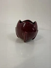 Nelson McCoy Art Deco Tulip Ball Dark Garnet Red Glazed Planter Vase