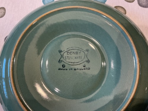 DENBY MANOR GRÜN 5ER SET SUPPENSCHÜSSELN & UNTERTASSEN & 2 EXTRA UNTERTASSEN STEINGUT - Bild 19 von 23