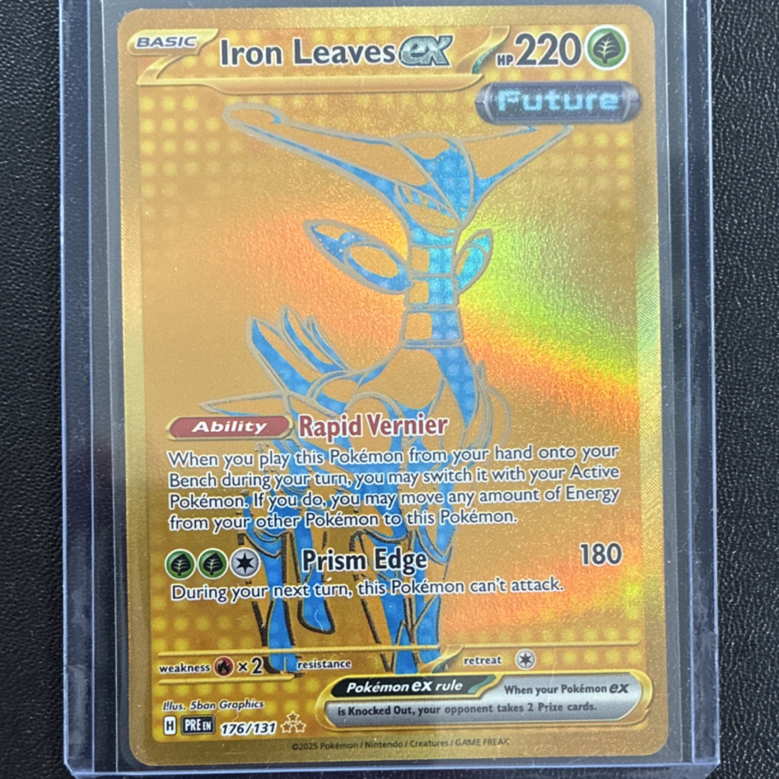 Iron Leaves ex 176/131 Sv Prismatic Evolutions Hyper Rare EX Full Art Holo 220HP