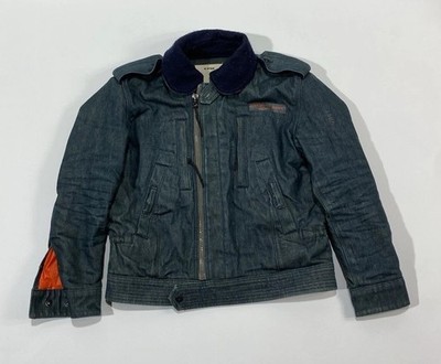 G-Star RAW Research Denim Jacke Gr. L Herren Vintage Aviator Style Bomberjacke