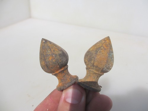 Antique Brass Furniture Finials Ends Tops Old Victorian Vintage Urns 2"H - Picture 11 of 12