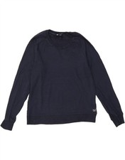 CREW CLOTHING Womens Sweatshirt Jumper UK 14 Medium Navy Blue Viscose BA05