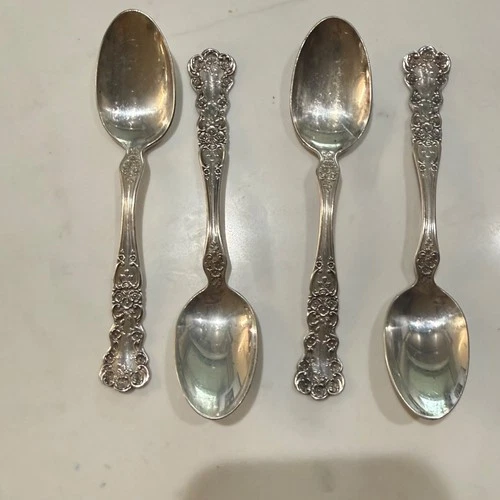 4 Pc GORHAM STERLING BUTTERCUP TEASPOONS