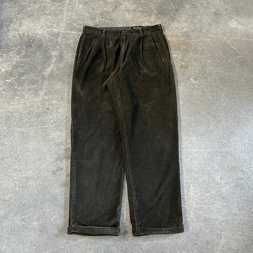 Vintage Eddie Bauer Pleated Corduroy Pants 34x32 Brown Cuffed Relaxed Tag 36x32
