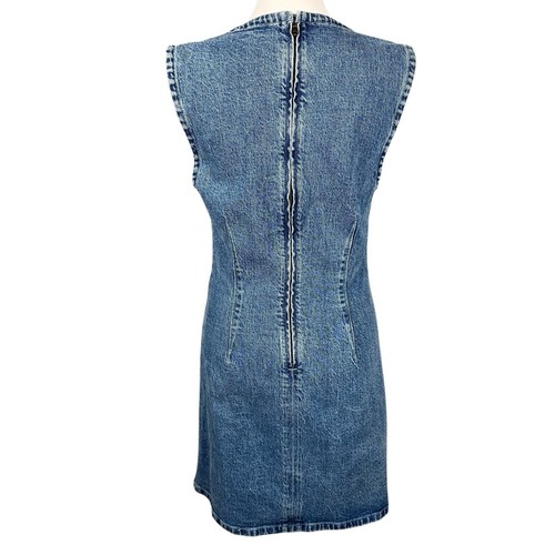 Abercrombie & Fitch S Blue Denim Sleeveless Mini Dress Western Boho Y2K - Picture 5 of 16