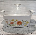 Corning Ware, "Wild Flower",  1.5  Quart Dish,  With Lid Vintage — photo 1
