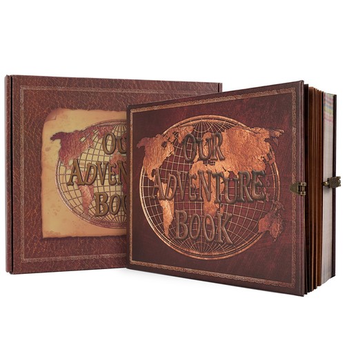 Our Adventure Book Scrapbook Photo Album Kraft Paper DIY w/stickers Retro Gift - Picture 61 of 143