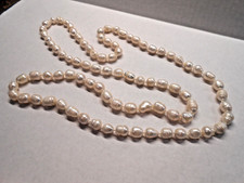 Cultured Pearl Necklace 44" Long 10 x 13 mm