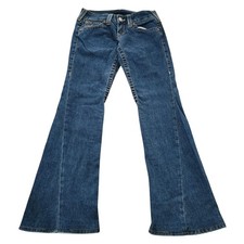 True Religion Flare Jeans Womens 28 Blue Joey Bootcut Low Rise Twisted Seam USA