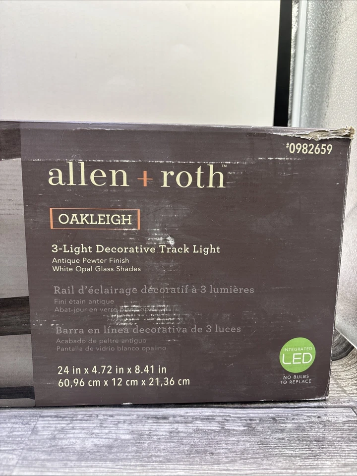 allen + roth Oakleigh, 3-Light Track Light LED, Antique Pewter Oakleigh {F5} - Image 2 of 4