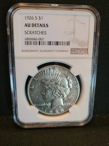 1926-S NGC AU DETAILS SILVER PEACE DOLLAR *SALE*