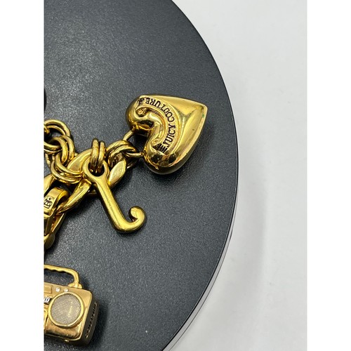 Juicy Couture Gold-Tone Chunky Chain Charm Bracelet with Boombox Heart Toggle - Picture 2 of 13