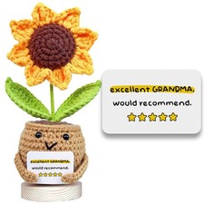 Positive Sunflower Doll Crochet with Card - Excellent Grandma Would Recommend...
