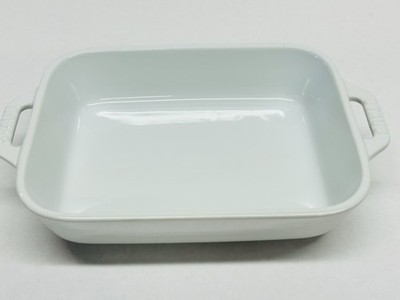 Staub White Rectangular Baking Au Gratin Dish 8  X 6  With Handles