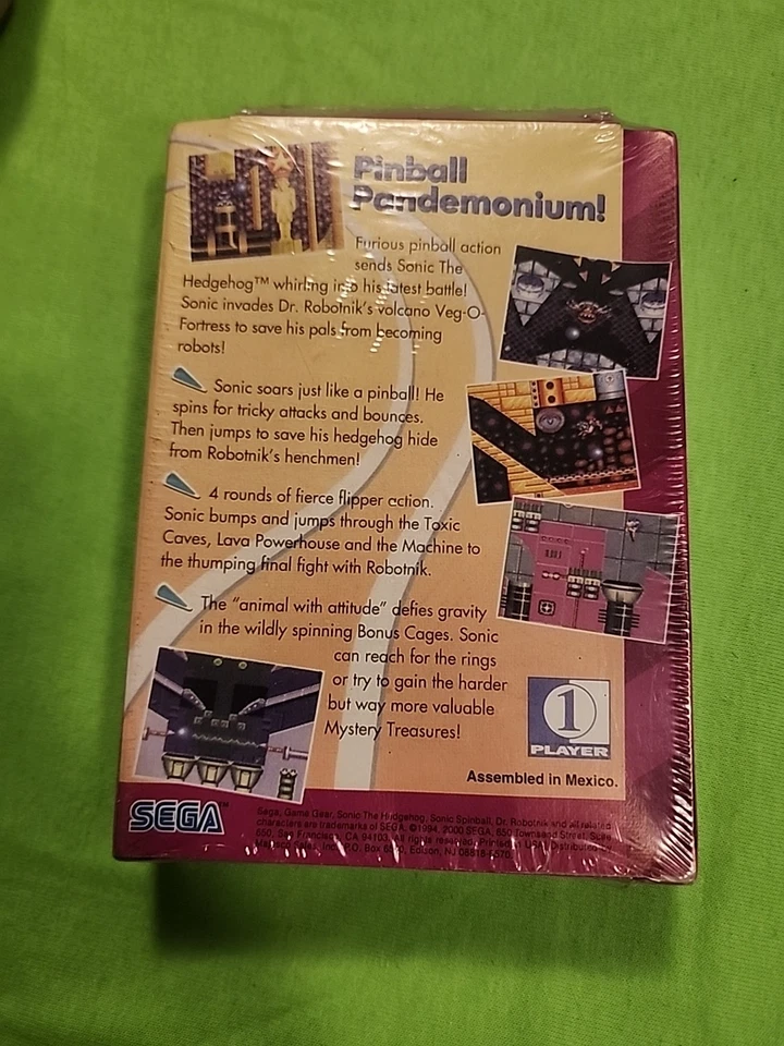 Sonic Spinball Sega Game Gear Factory Sealed Brand New Authentic - Image 2 of 4