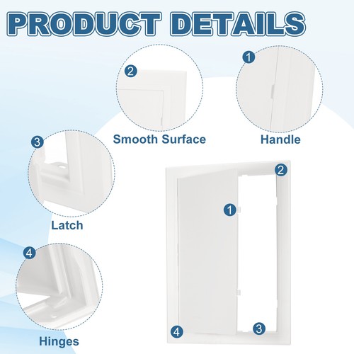 Access Panel for Drywall 13.58x9.65 Inch 1 Set Access Door with Tape White - Imagen 3 de 7