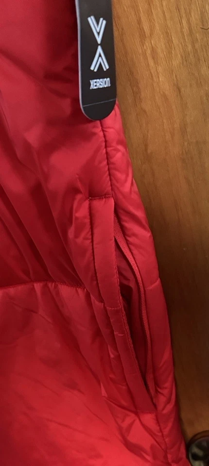 Chaleco acolchado rojo para hombre XL alto XLT bolsillos con cremallera Foto 2 de 4