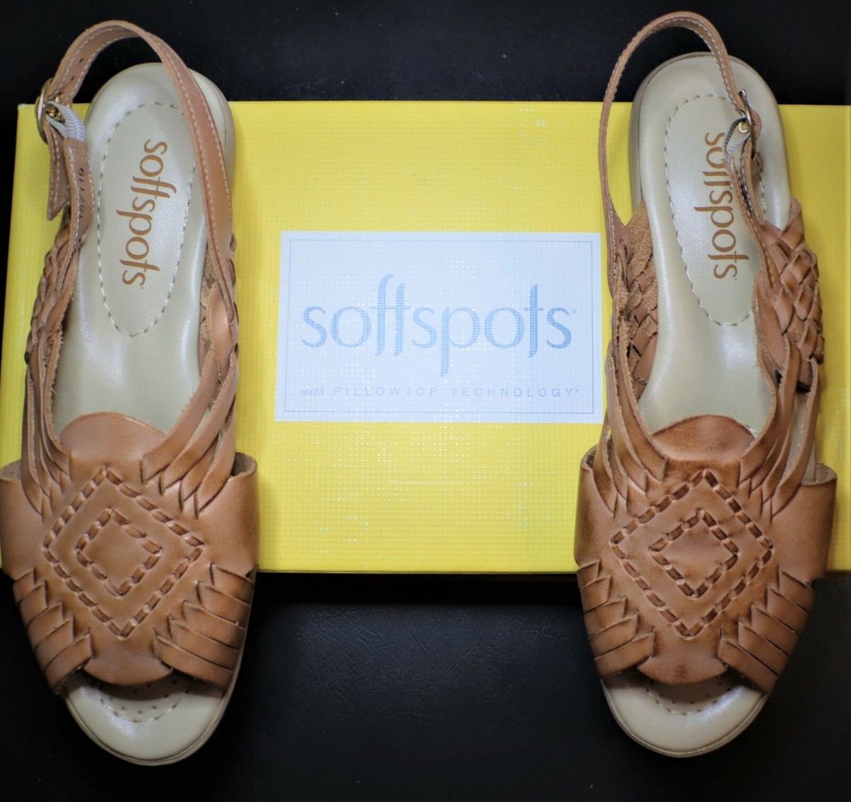 Women's Soft Spots Tela Sandal - Leather Huarache Sandals With Cushioned Footbed & Arch Support