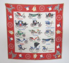 VINTAGE 1950s CARRIAGES COTTON HANDKERCHIEF MADE IN SWITZERLAND 13 1/4" by 13"