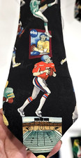 vtg 90's Nicole Miller Football Neck tie Wide World of Sports ABC NFL