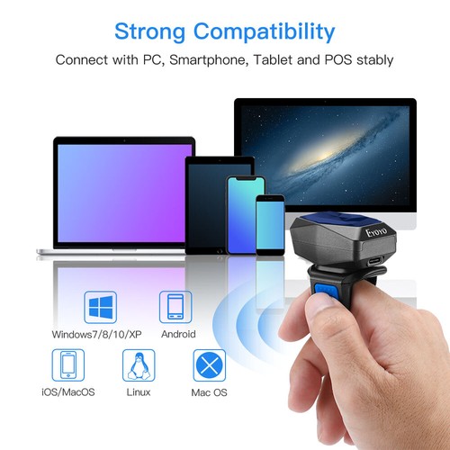 Eyoyo Wireless 2D Wearable Ring Barcode Scanner Bluetooth Reader For Android IOS - Picture 4 of 10
