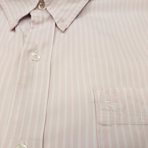 Timberland Stripe Shirt US XL Fits Like UK 2XL XXL Slim Fit Light Pink Striped - Picture 7 of 12