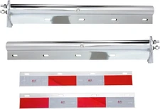 30" 1-1/8'' Bolt Chrome Spring Loaded Mud Flap Hanger with 24" Reflector Tapes