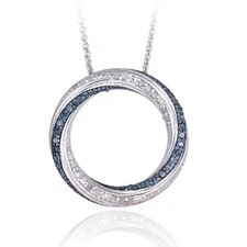0.50ct TDW Blue & White Diamond Eternity Necklace