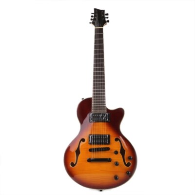 7 String Electric Guitar Rosewood  Fingerboard Maple Neck in Sunburst f hole