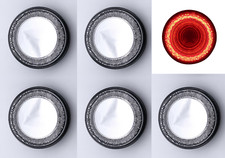 (Set/6) 4" Round "MIRAGE" Stop, Turn & Tail Lights - Red LED/Clear Lens - S/T/T