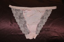 L    VINTAGE SEAMLESS    VICTORIA'S SECRET    MID RISE STRING BIKINI SATIN LACE