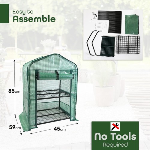 2-Tier Mini Greenhouse with Zippered Cover: Indoor & Outdoor Plant Haven - Picture 4 of 8