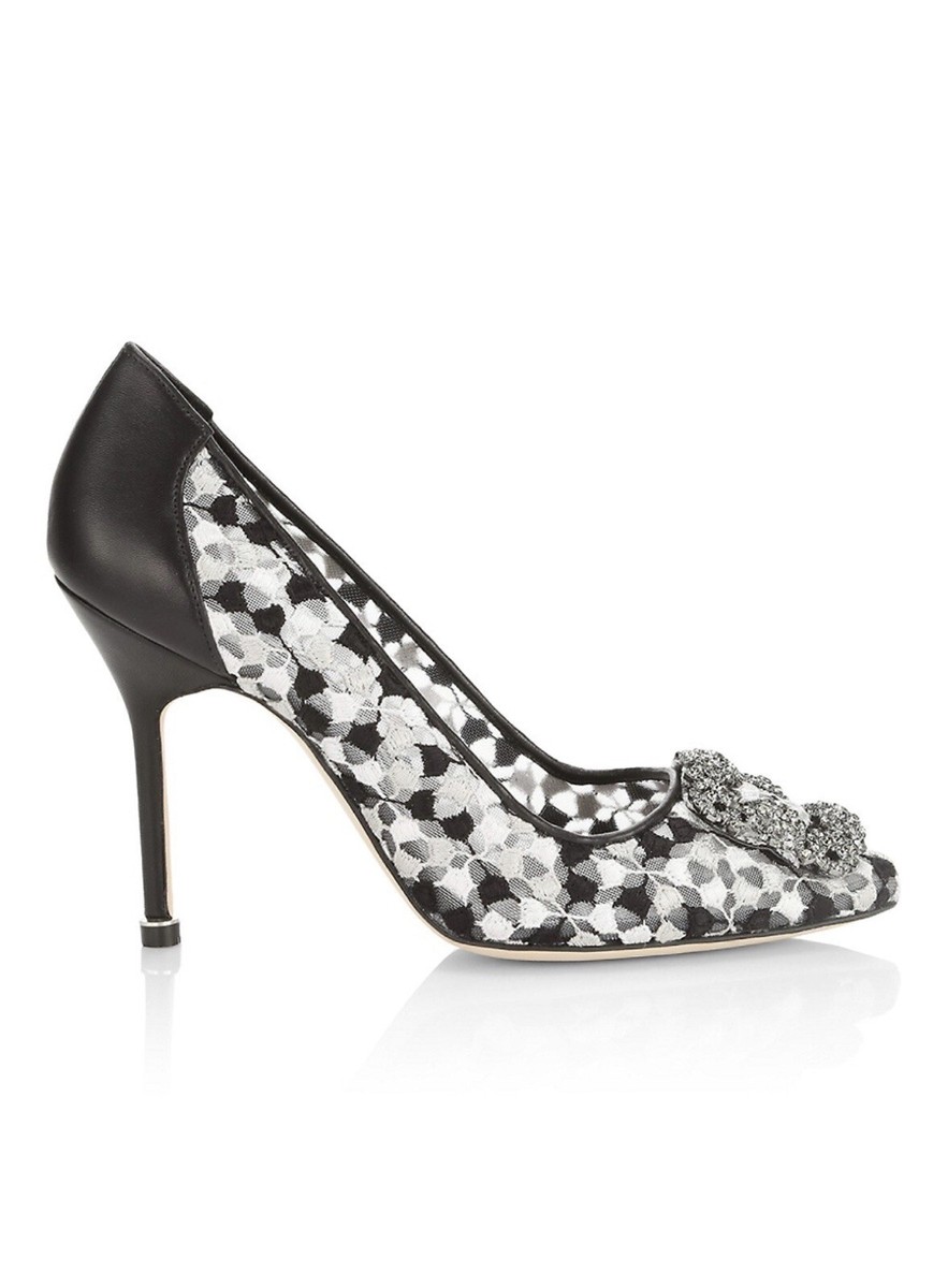 Manolo Blahnik Hangisi 105 Embellished Embroidered Pumps