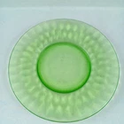 Green Depression Glass Plate Luncheon 8 Inch Jeanette Hex Optic Honeycomb