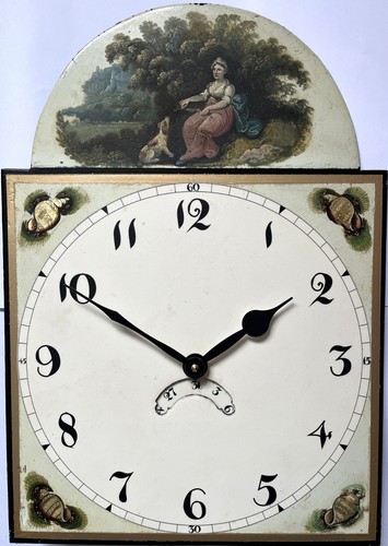 Original überarbeitete handbemalte Standuhr Langgehäuseuhr Zifferblatt & modernes Uhrwerk