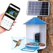 Hummingbird Smart Bird Feeder w/ Solar 1080P Camera AI Identify WiFi App Control