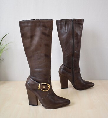 edle Via Uno High-Heel Stiefel Gr. 37 (eher Gr. 36 1/2) aus echtem Leder