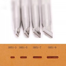 304 Stainless Steel Leather Work Stamping Tool Background Row of Dots Pattern