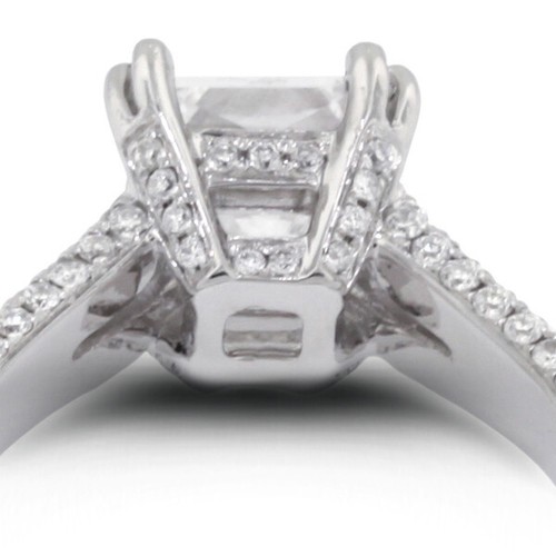 3.0 CTW NATURAL DIAMOND F/VS1 PRINCESS CUT 18K WHITE GOLD SPLIT-BAND ACCENT RING - Picture 10 of 17