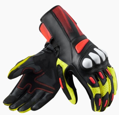 REVIT REV'IT METIS 2 SPORT RACING MOTORCYCLE GLOVES BLACK RED YELLOW FLUO SIZE S