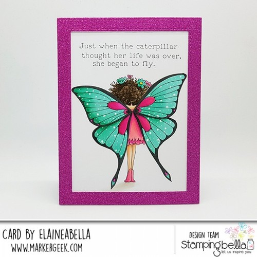 TINY TOWNIE BUTTERFLY GIRL-Stamping Bella Cling Rubber Stamp-Stamping Craft - Picture 4 of 30