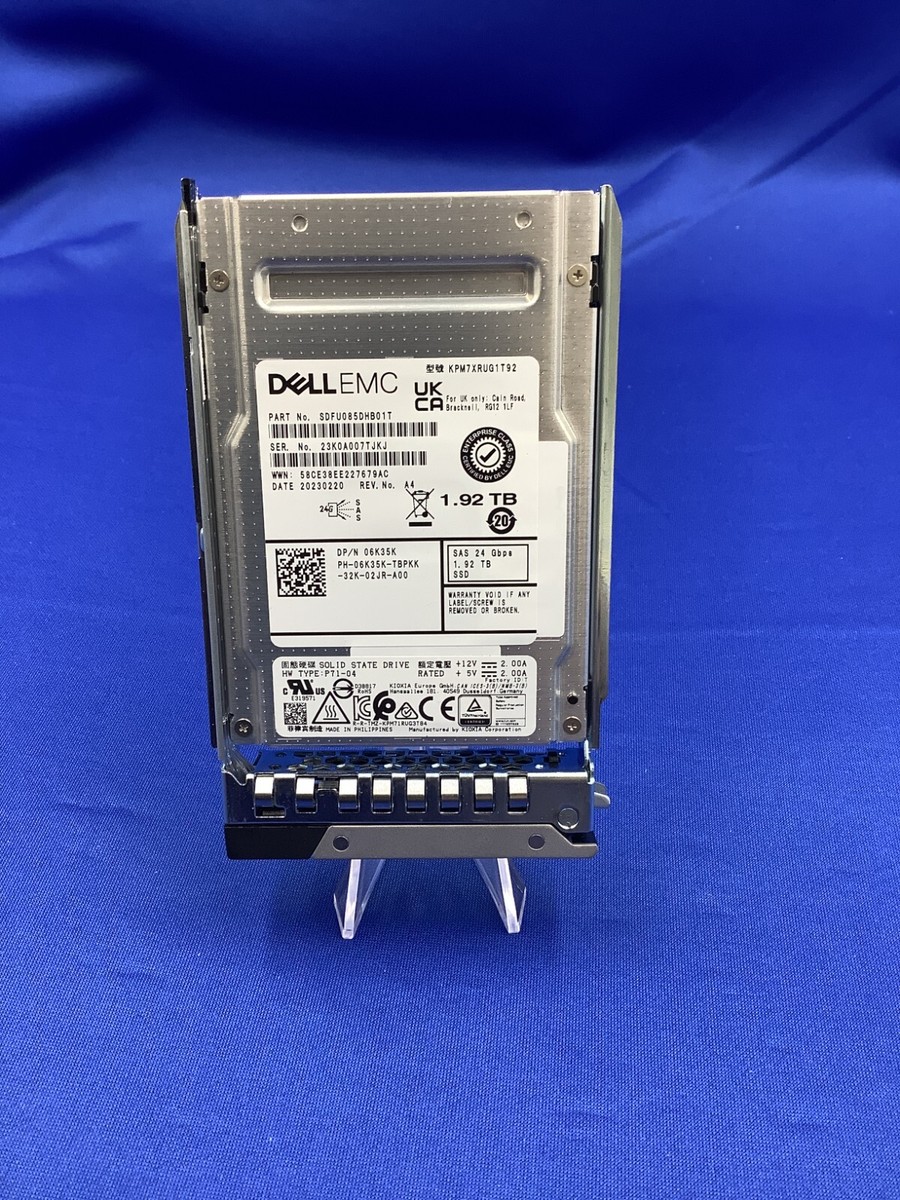 6K35K DELL KIOXIA PM7-R 1.92TB SAS 24Gb/s SIE 2.5 6K35K DELL KIOXIA PM7-R 1.92TB SAS 24Gb/s SIE 2.5