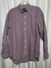 NAUTICA mens long sleeve button down shirt Sz. 16.5 34/35 Classic fit Burgundy