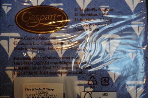Caspari REGATTA (15) Triple Ply Napkin 33cmx40 Navy Blue, White, & Red - Picture 4 of 4
