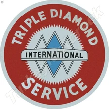 International Triple Diamond Service 11.75" Round Metal Sign