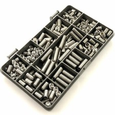 200 ASSORTED STAINLESS STEEL M8 GRUB SCREW CUP HEX SET SOCKET CAP SCREWS KIT