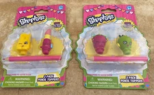 Moose Shopkins Pencil Toppers & Mini Pink Pencil- 2 Pack (4 Toppers & 3 Pencils)