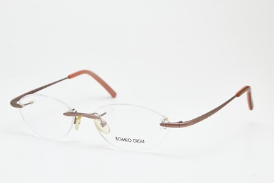 Romeo Gigli RG24803 Brillengestell Rimless Bronze Oval 51mm Italien Y2K NOS